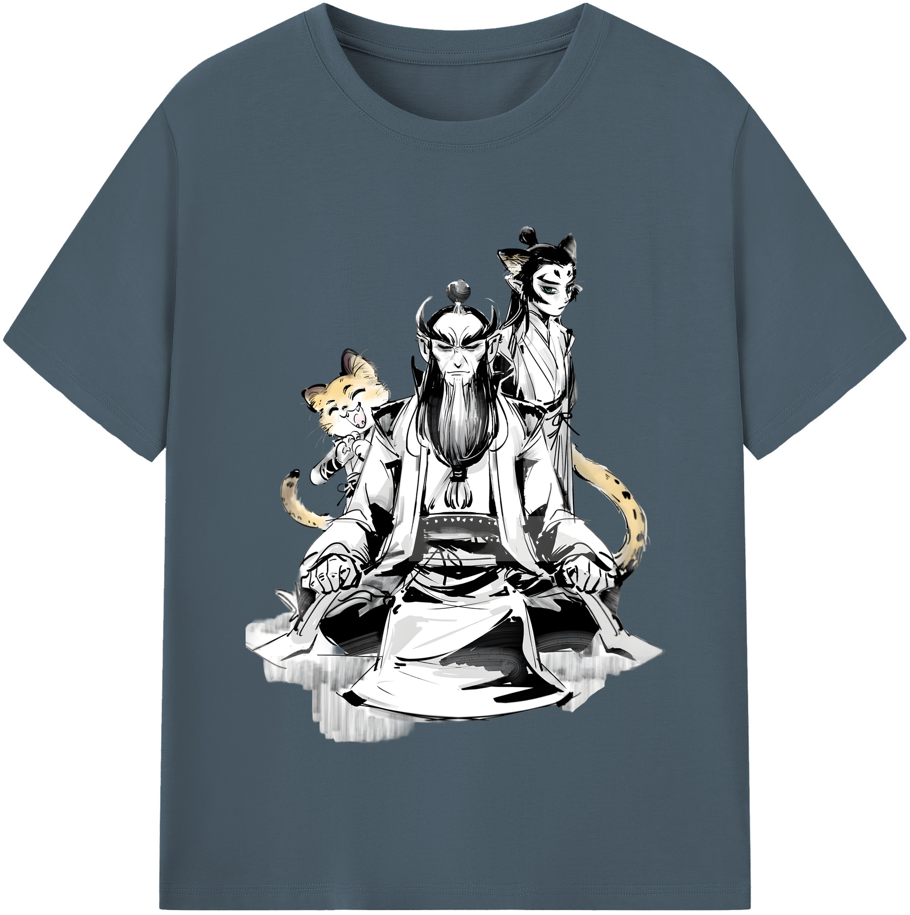 （画像用） Ne Zha 2 ナタ 魔童の大暴れ 綿100％半袖Tシャツ（フロントプリント）